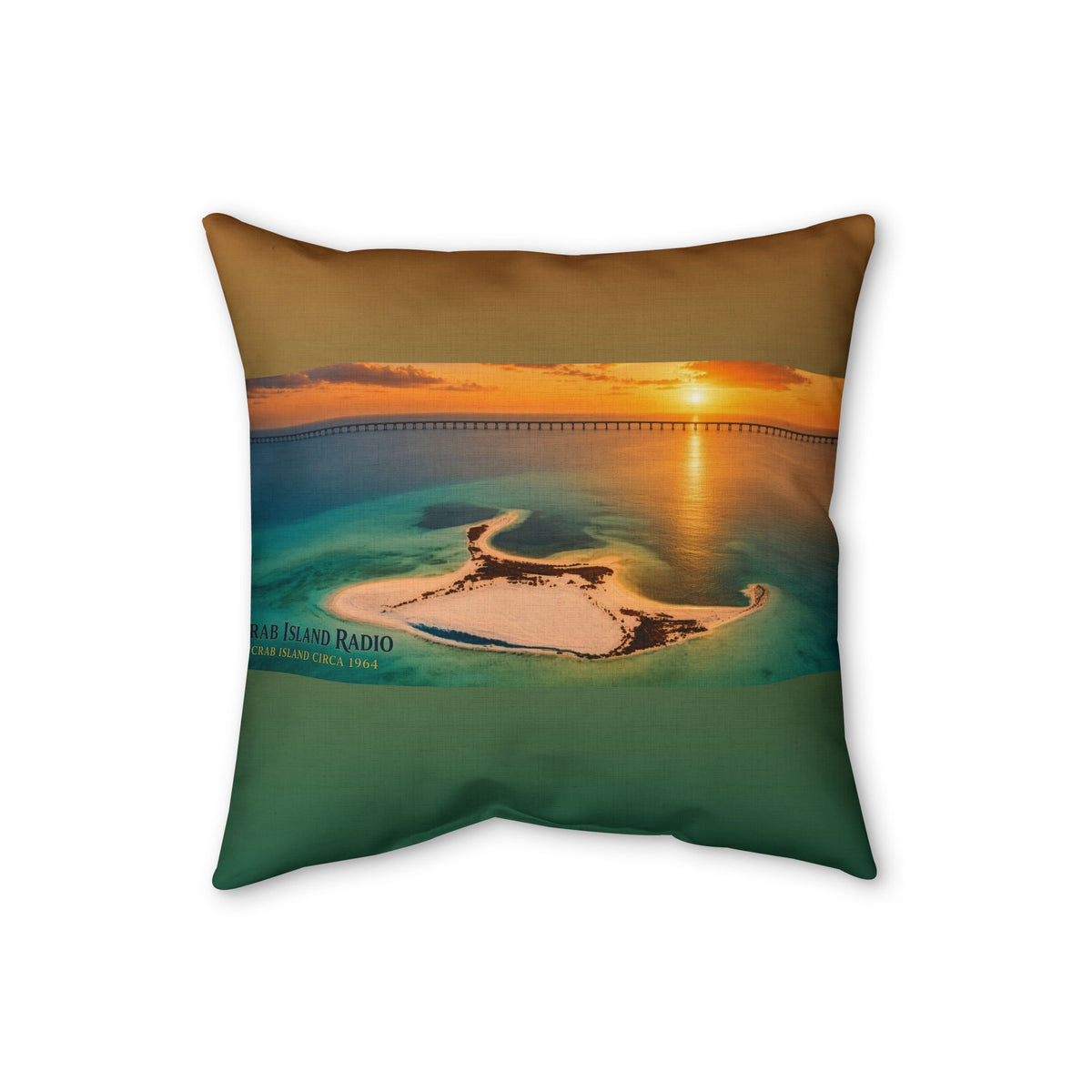 Faux Linen Pillow – Island Sunset