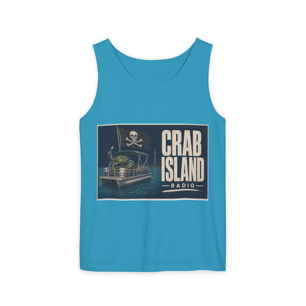 Crab Island Radio Men's Pirate Crab Tank Top - Sapphire