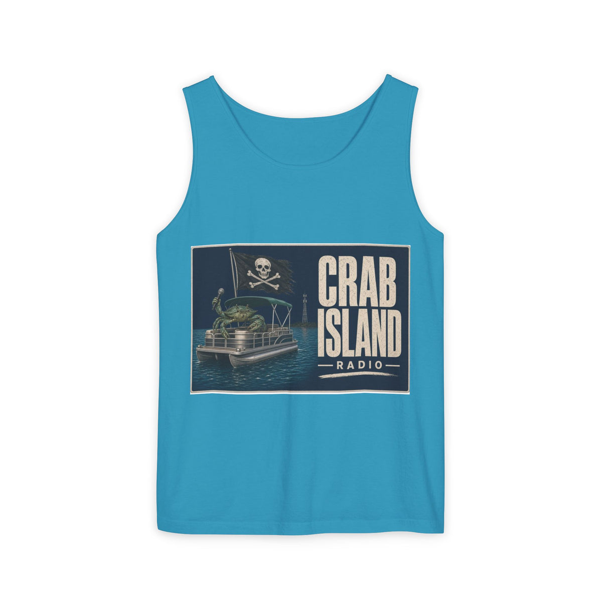 Crab Island Radio Men's Pirate Crab Tank Top - Sapphire