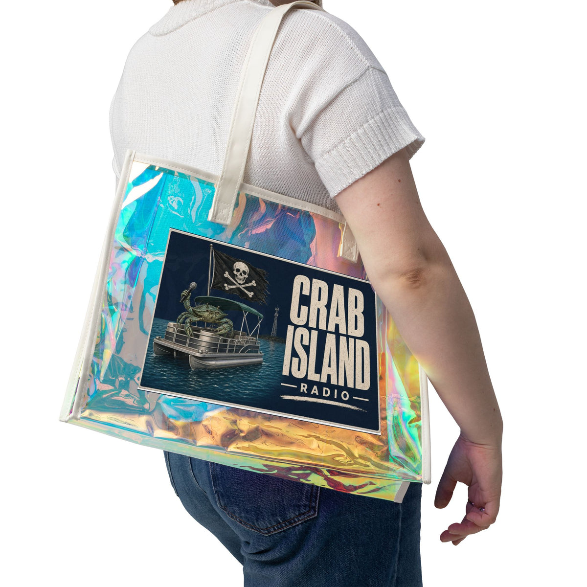 Beach Holographic Tote Bag – Pirate Crab