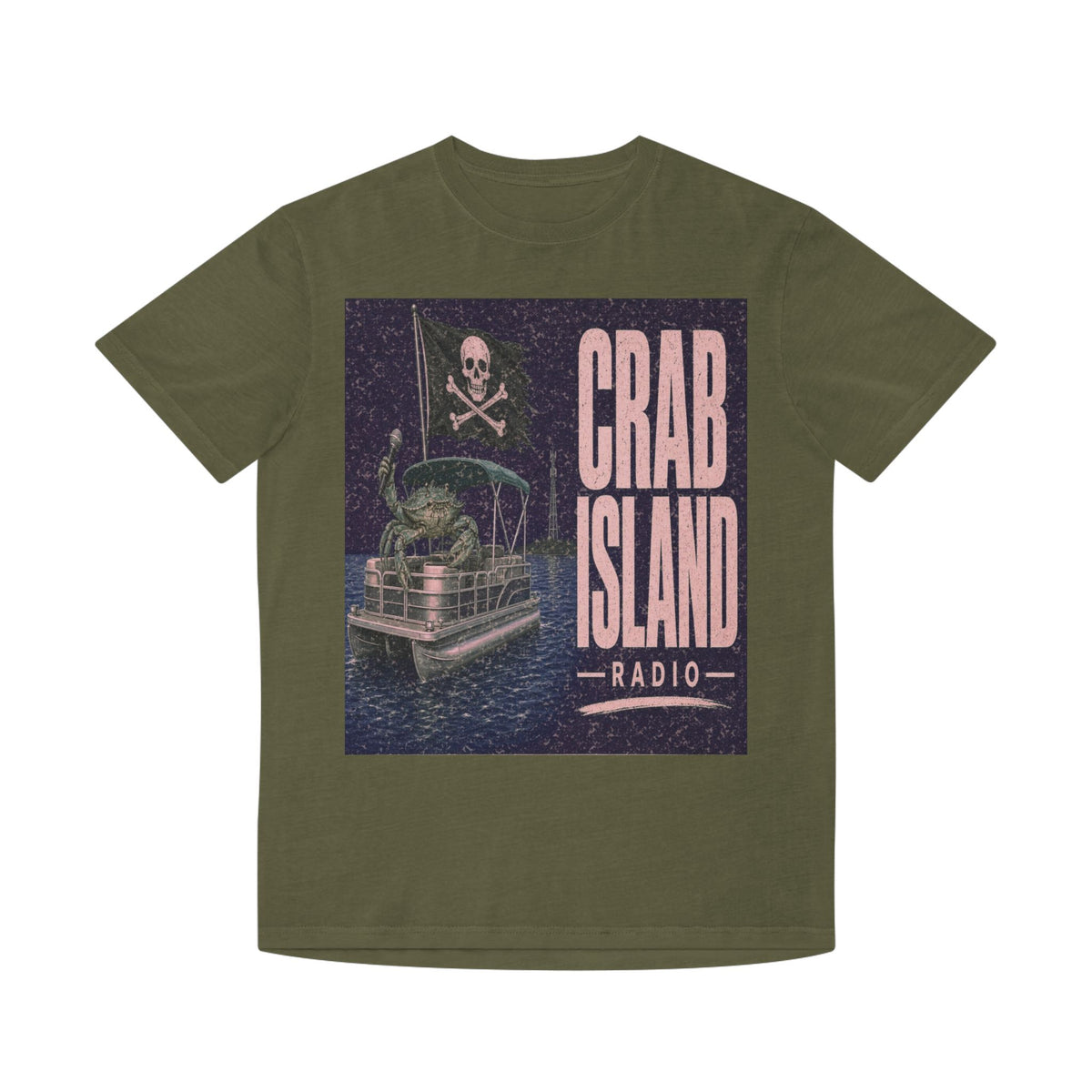 Unisex Faded Shirt – Pirate Crab – Girl Colors (Plum & Rose)