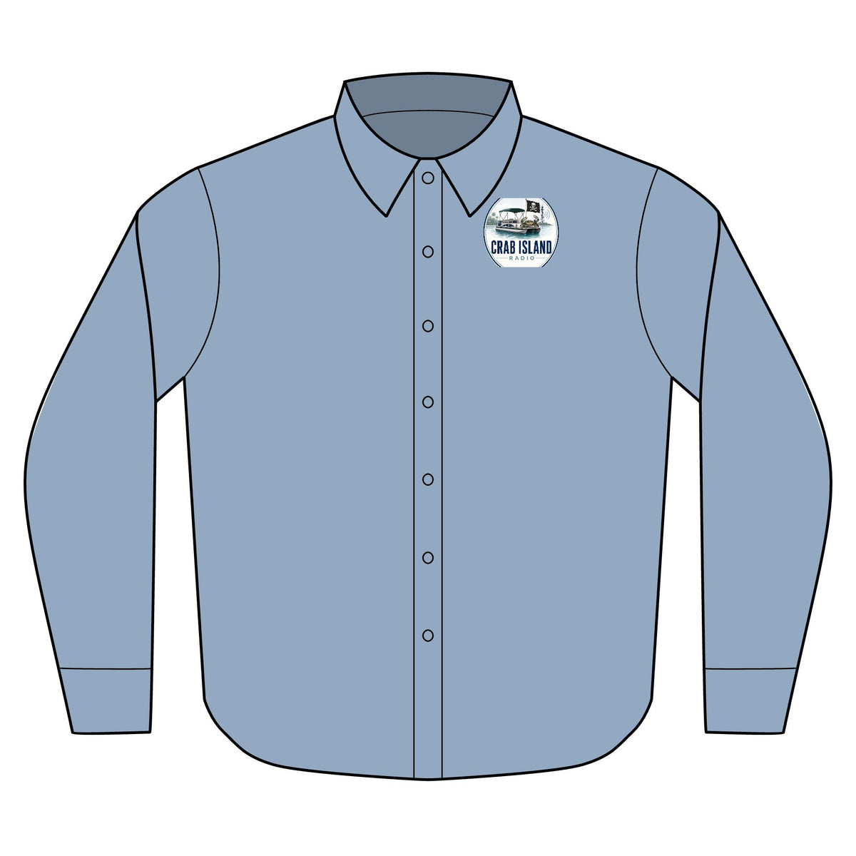 Long Sleeve Modern Oxford Shirt – Crab Island Radio
