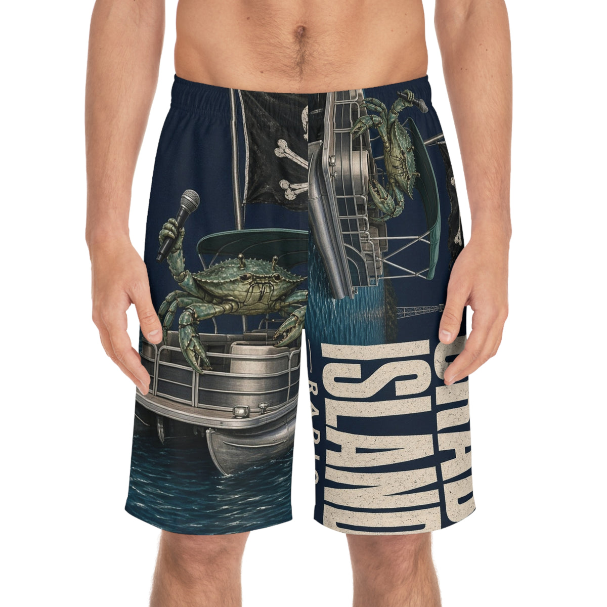 Crab Island Radio Pirate Crab Wrap Board Shorts