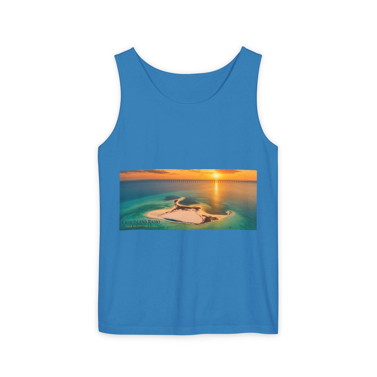 Crab Island Radio Men's Island Sunset Tank Top - Royal Caribe