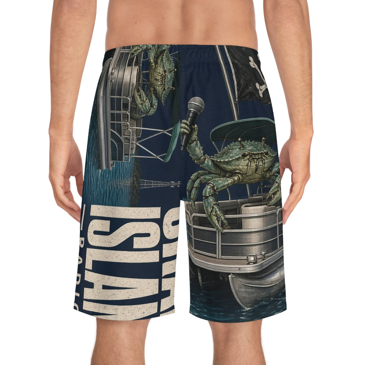 Crab Island Radio Pirate Crab Wrap Board Shorts