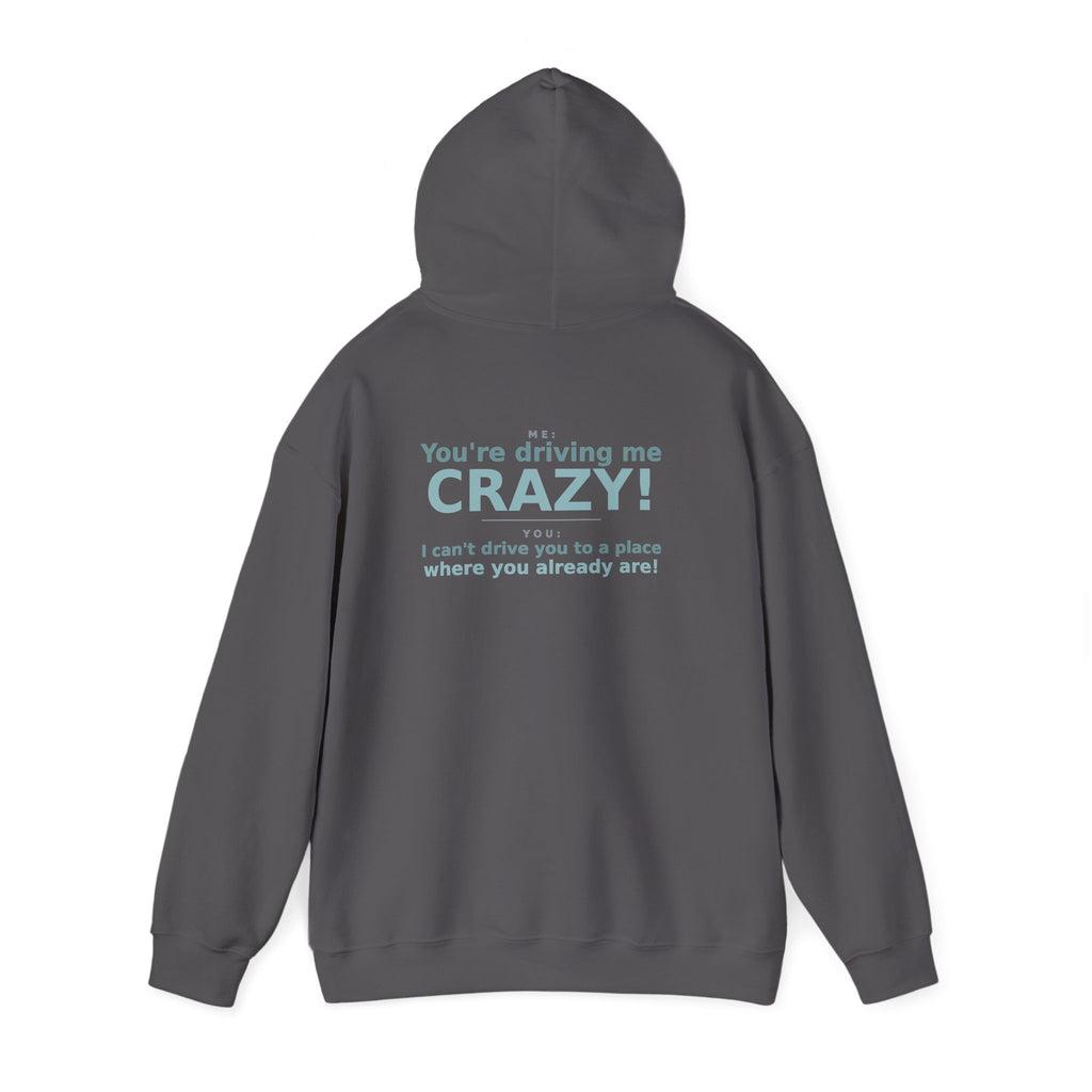 You're Driving Me Crazy Funny Hoodie - Couples Banter Hoodie (Colors A-L)