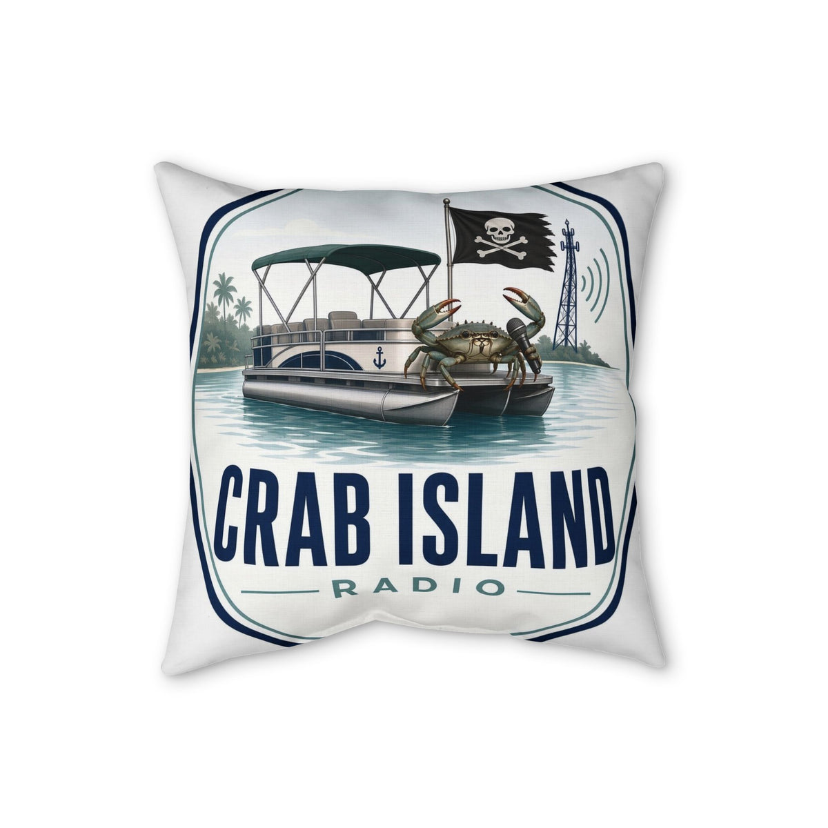 Faux Linen Pillow – Crab Island Radio