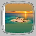 Compact Square Mirror – Island Sunset