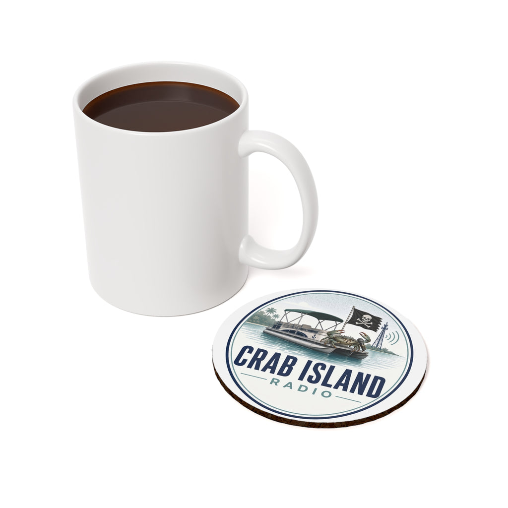 Cork Back Coaster – Crab Island Radio