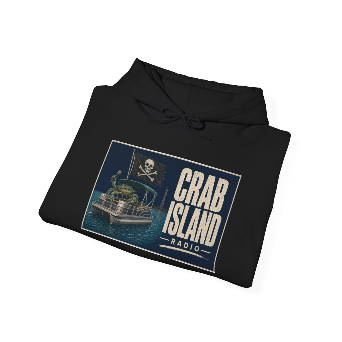 Crab Island Radio Pirate Crab Hoodie – Destin Florida Pontoon Hooded Sweatshirt