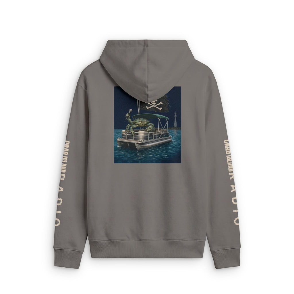 Unisex Relax Faded Zip Hood – Crab Island Radio (Words Sleeves)