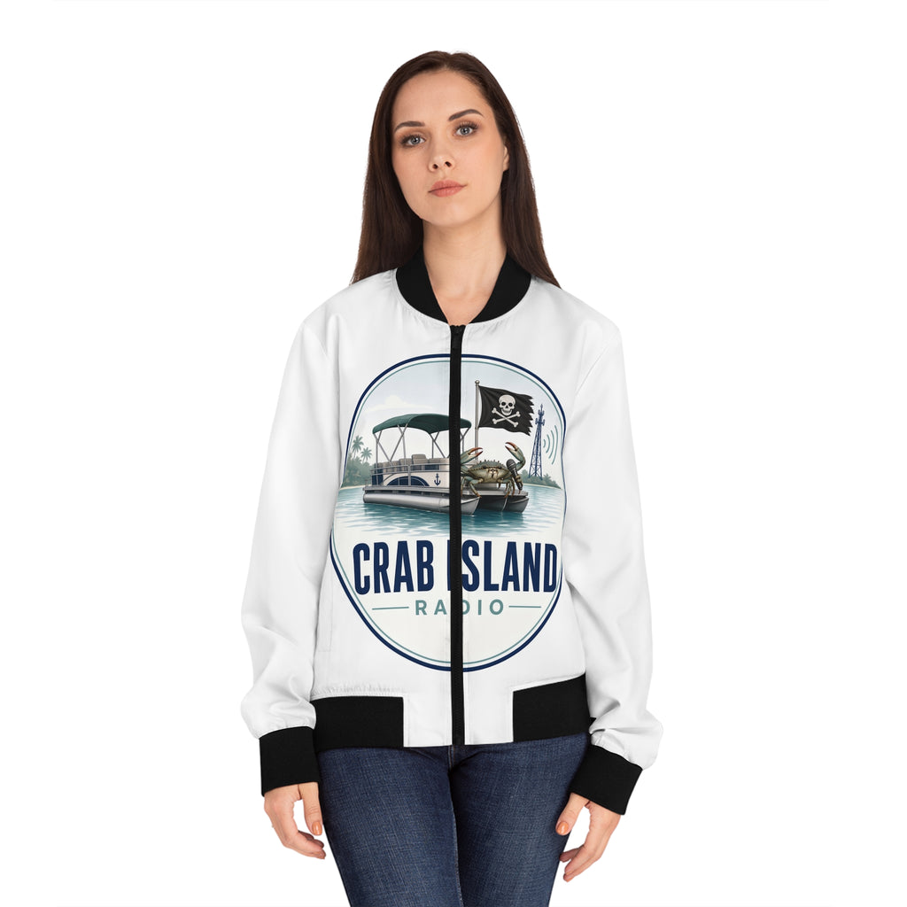 Women's Bomber Jacket (AOP) – Crab Island Radio