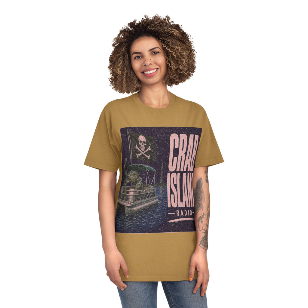 Unisex Faded Shirt – Pirate Crab – Girl Colors (Plum & Rose)
