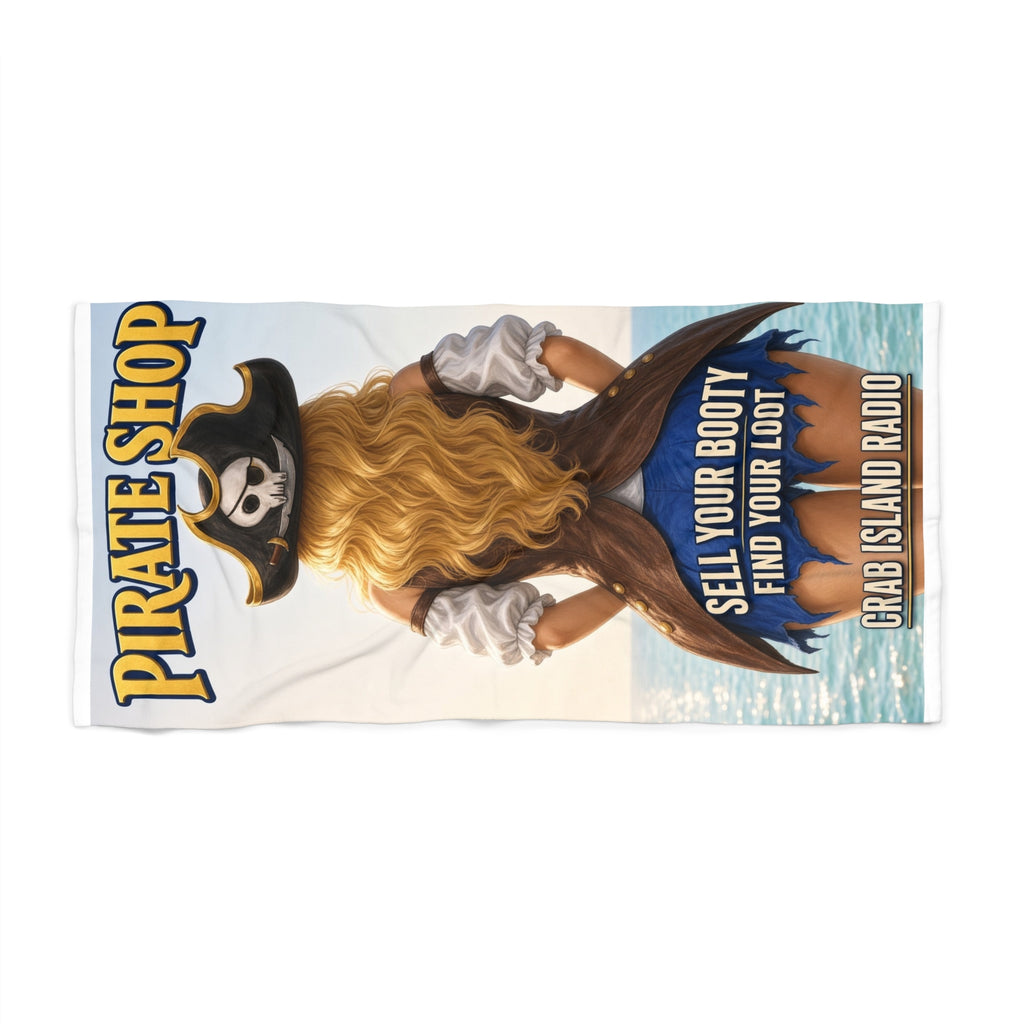 Crab Island Radio Pirate Shop Beach Towel