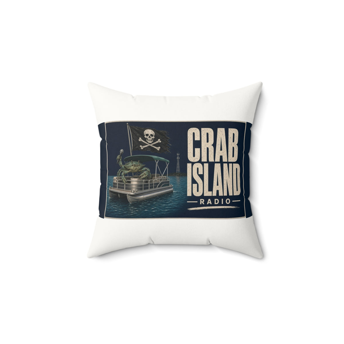 Faux Suede Square Pillow – Pirate Crab