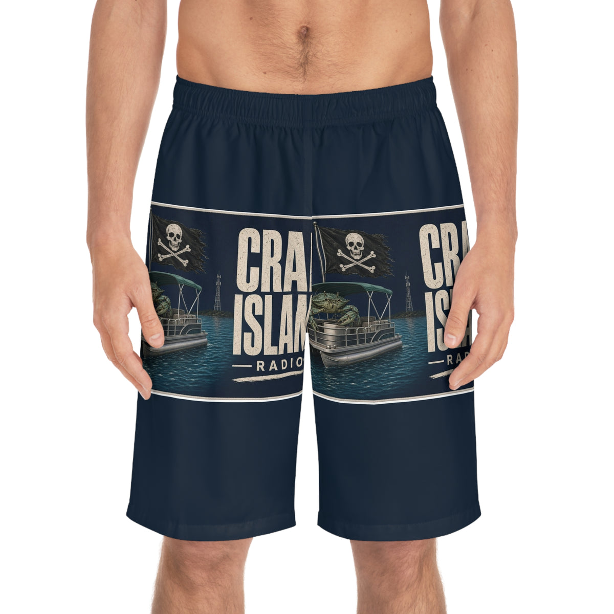 Crab Island Radio Pirate Crab Board Shorts