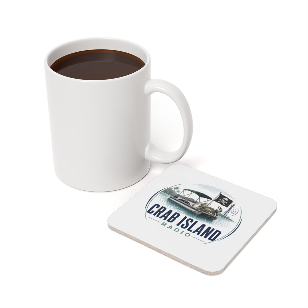 Cork Back Coaster – Crab Island Radio