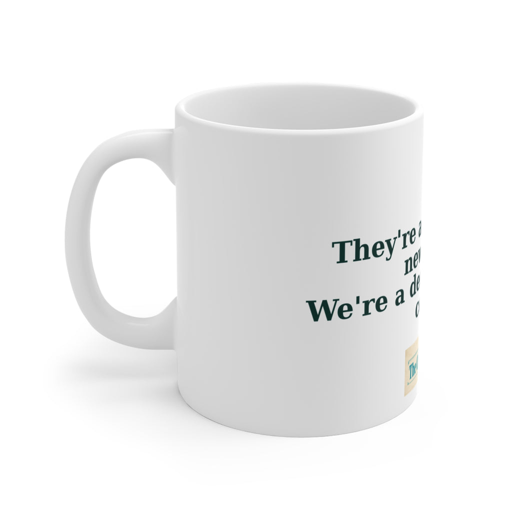 Headache in Newsprint Mug – The Crab Island Catch 11oz