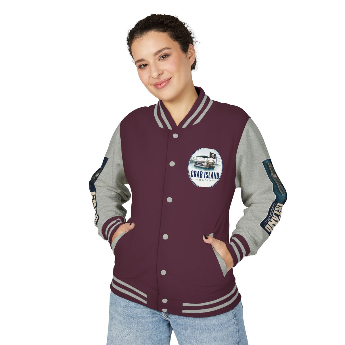 Unisex Heavyweight Letterman Jacket – Crab Island Radio