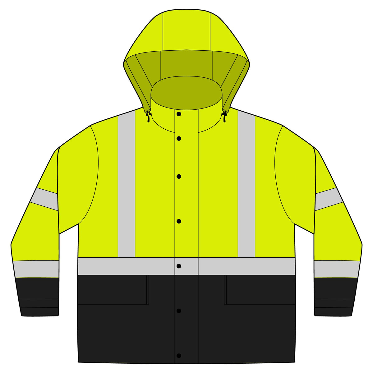 ANSI 107 Class 3 Rain Jacket – Crab Island Radio