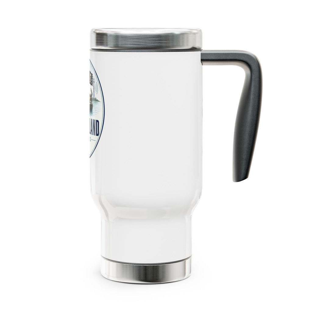 Stainless Steel Travel Mug with Handle, 14oz – Crab Island Radio