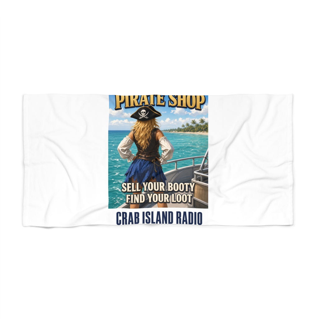 Crab Island Radio Pirate Shop Boat Beach Towel