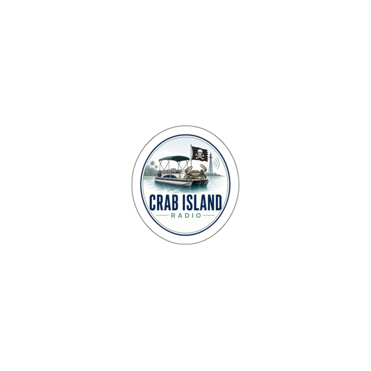 Crab Island Radio Badge Die-Cut Stickers