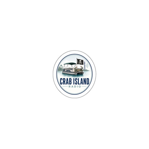 Crab Island Radio Badge Die-Cut Stickers