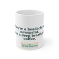 Headache in Newsprint Mug – The Crab Island Catch 11oz