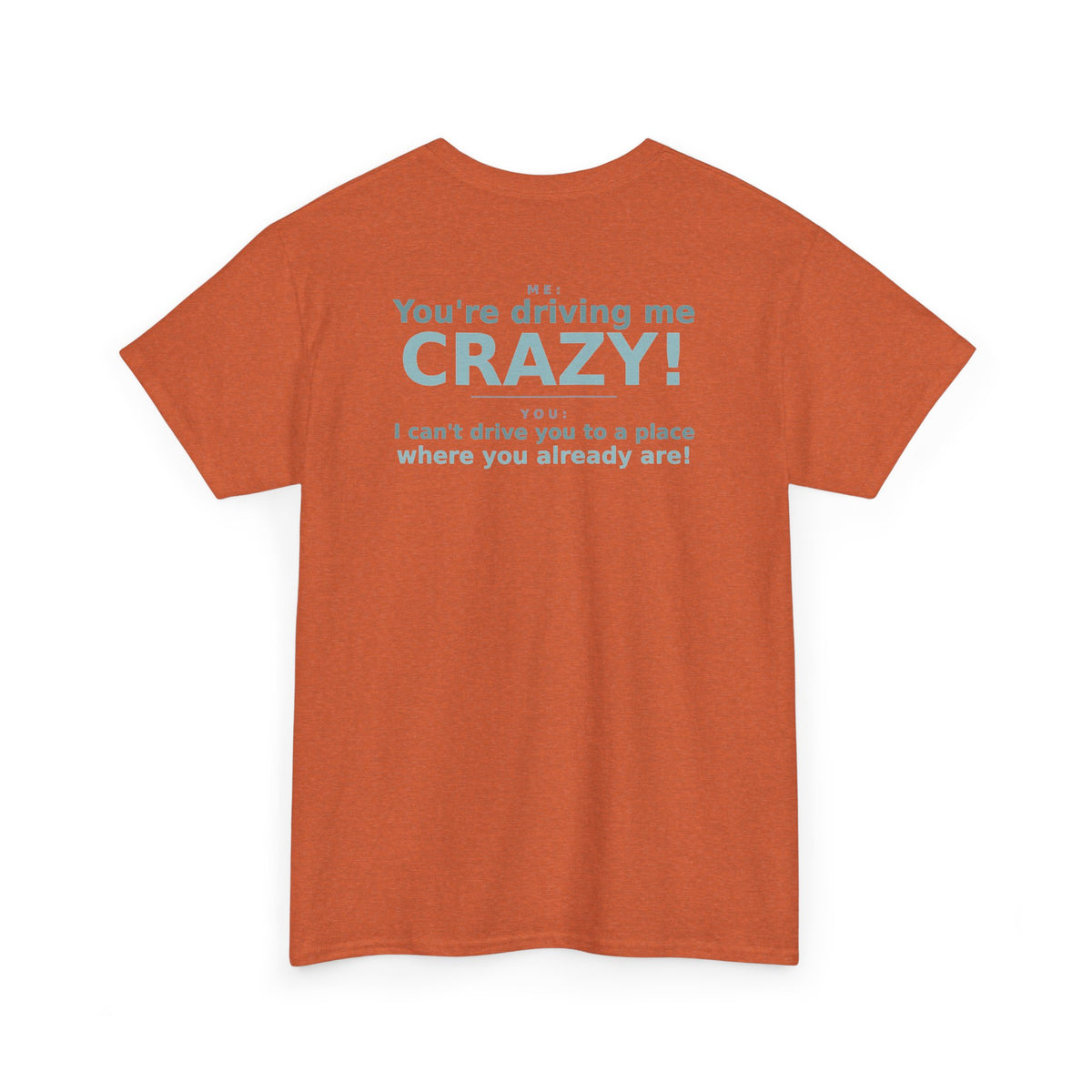 You're Driving Me Crazy Funny T-Shirt - Couples Banter Tee (Colors A-C)