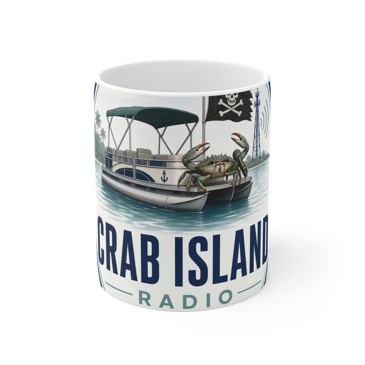 Crab Island Radio Badge Coffee Mug - 11oz
