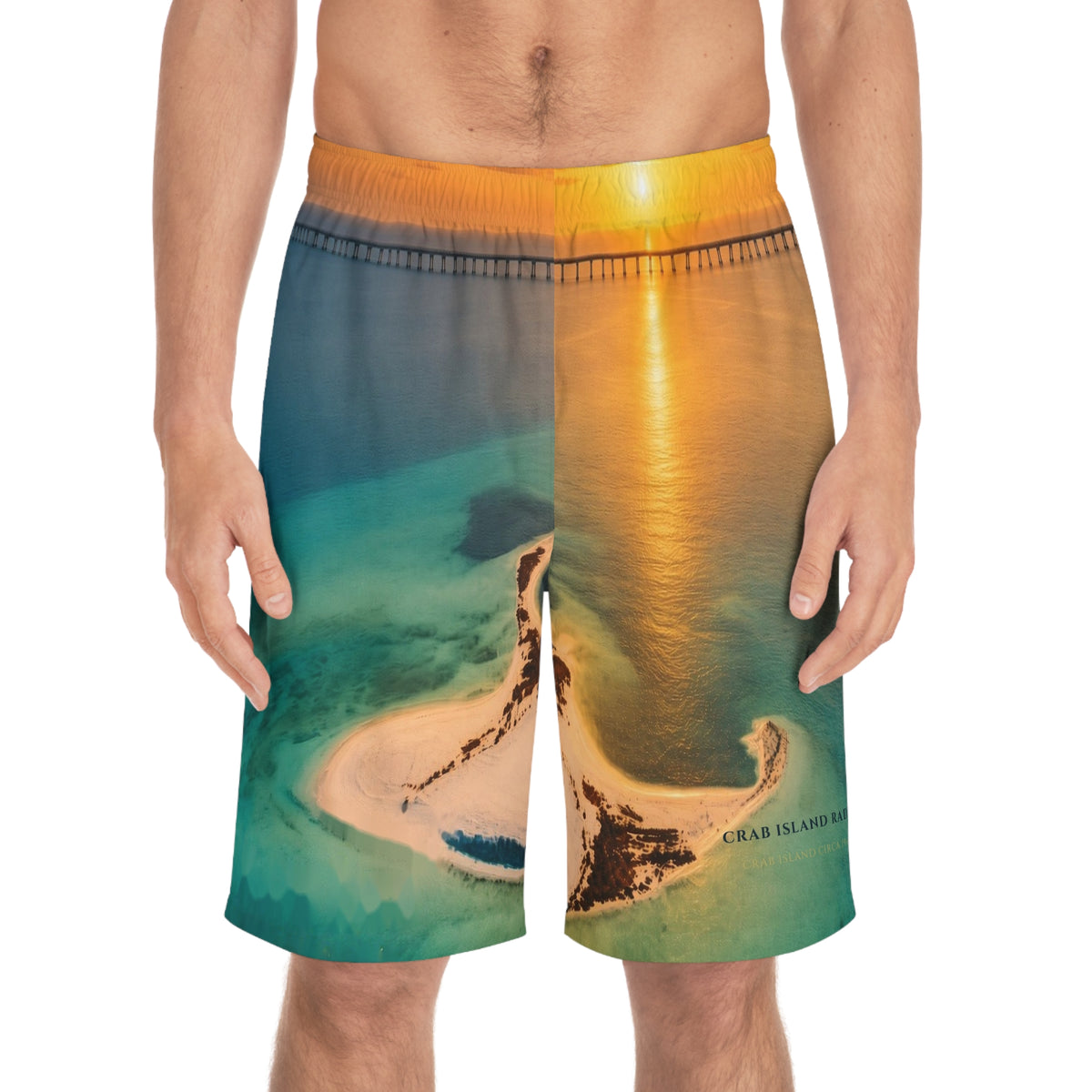 Crab Island Radio Island Sunset Full-Bleed Board Shorts