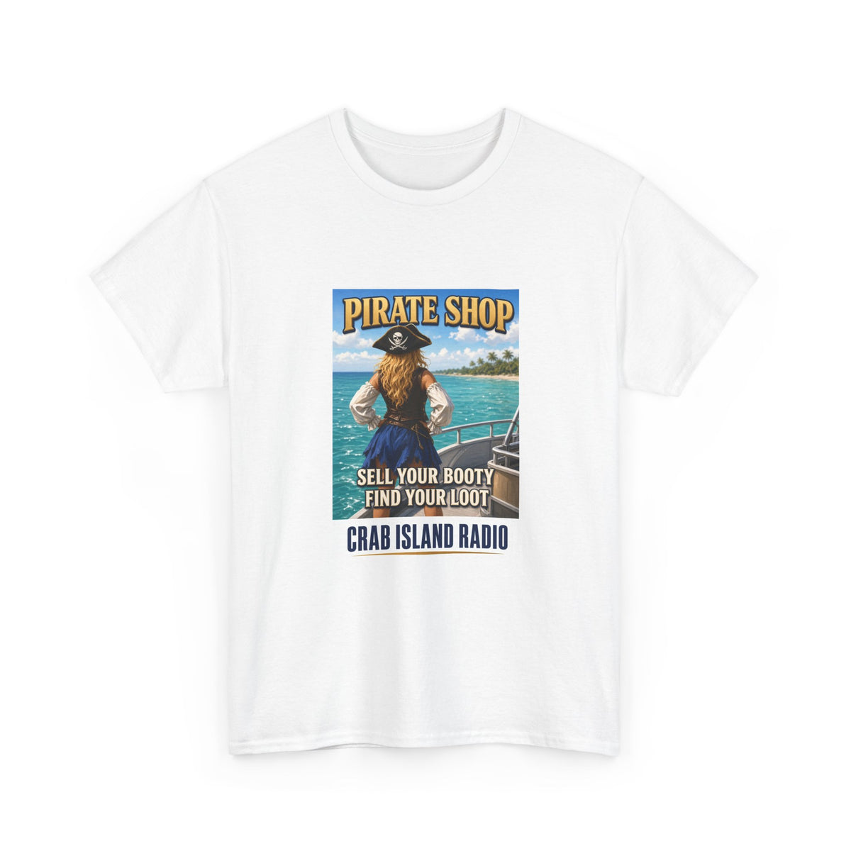 Crab Island Radio Pirate Shop Boat Tee