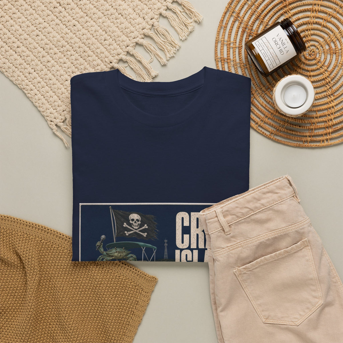 Crab Island Radio Pirate Crab T-Shirt – Destin Florida Pontoon Tee