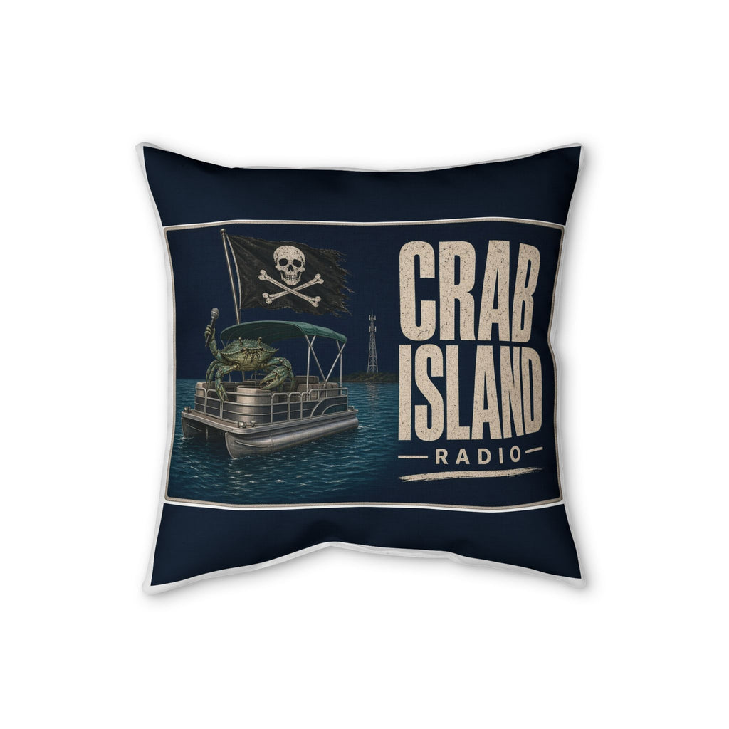 Faux Linen Pillow – Pirate Crab