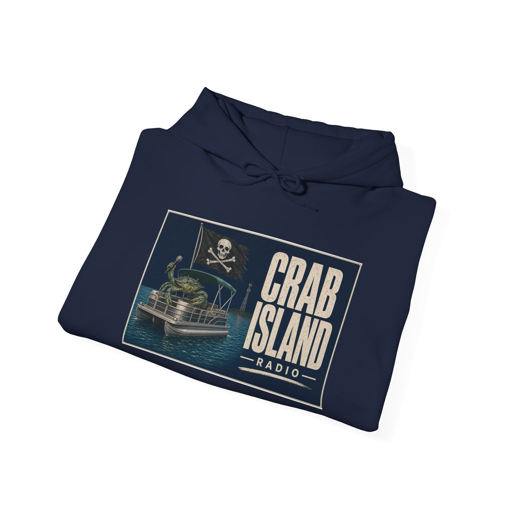 Crab Island Radio Pirate Crab Hoodie – Destin Florida Pontoon Hooded Sweatshirt