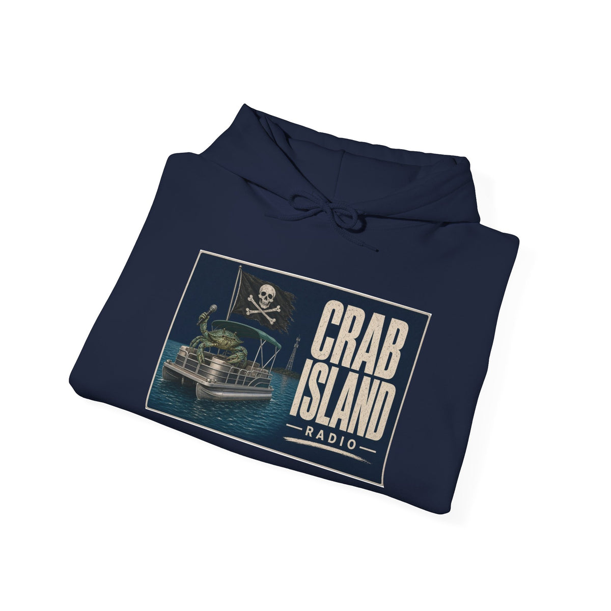 Crab Island Radio Pirate Crab Hoodie – Destin Florida Pontoon Hooded Sweatshirt