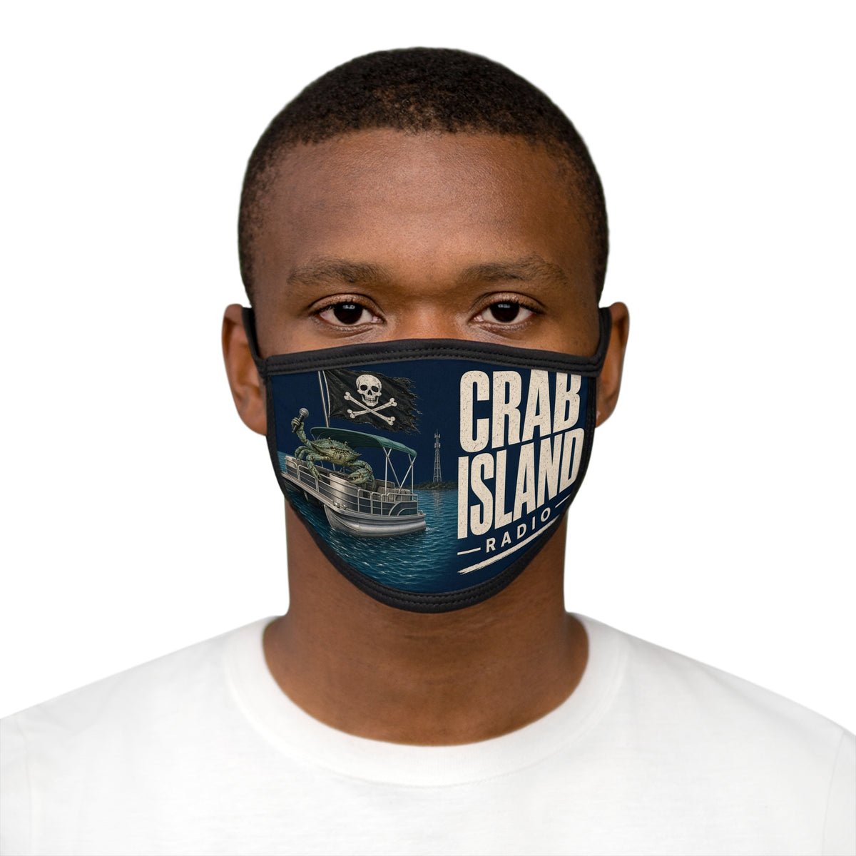 Mixed-Fabric Face Mask – Pirate Crab