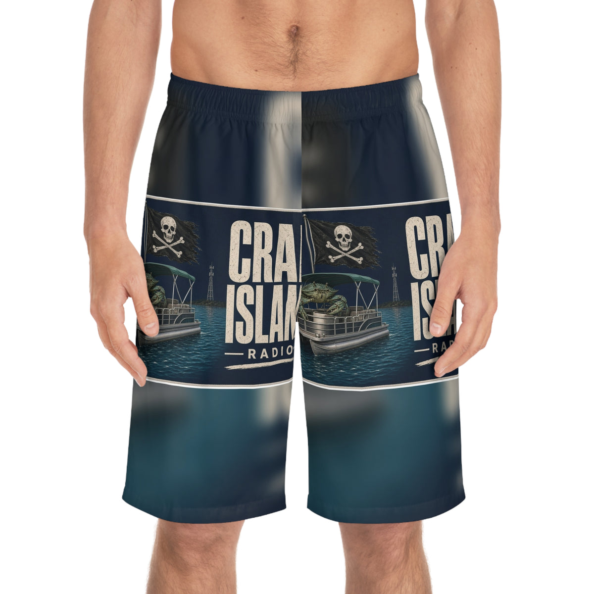 Crab Island Radio Pirate Crab Board Shorts