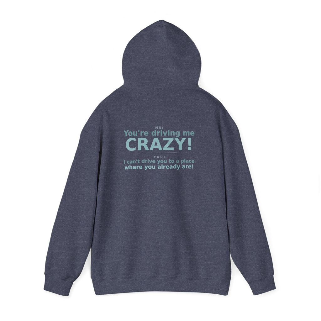 You're Driving Me Crazy Funny Hoodie - Couples Banter Hoodie (Colors A-L)
