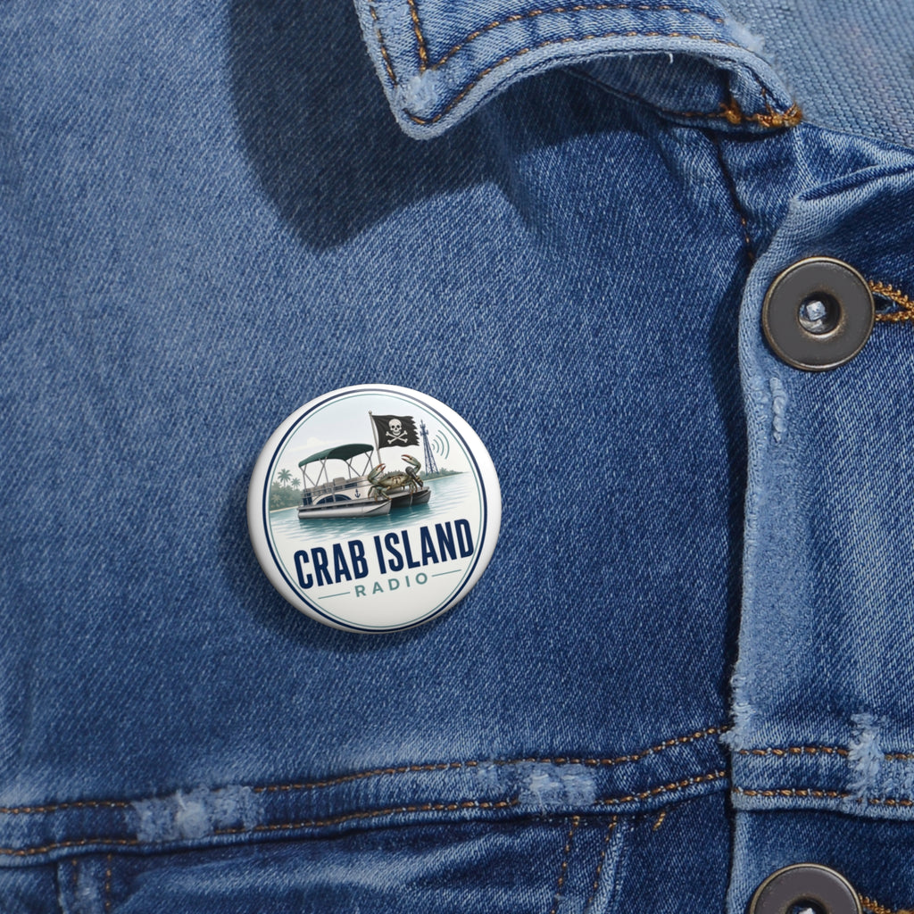 Custom Pin Buttons – Crab Island Radio