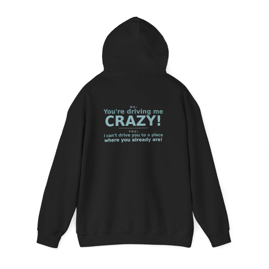 You're Driving Me Crazy Funny Hoodie - Couples Banter Hoodie (Colors A-L)