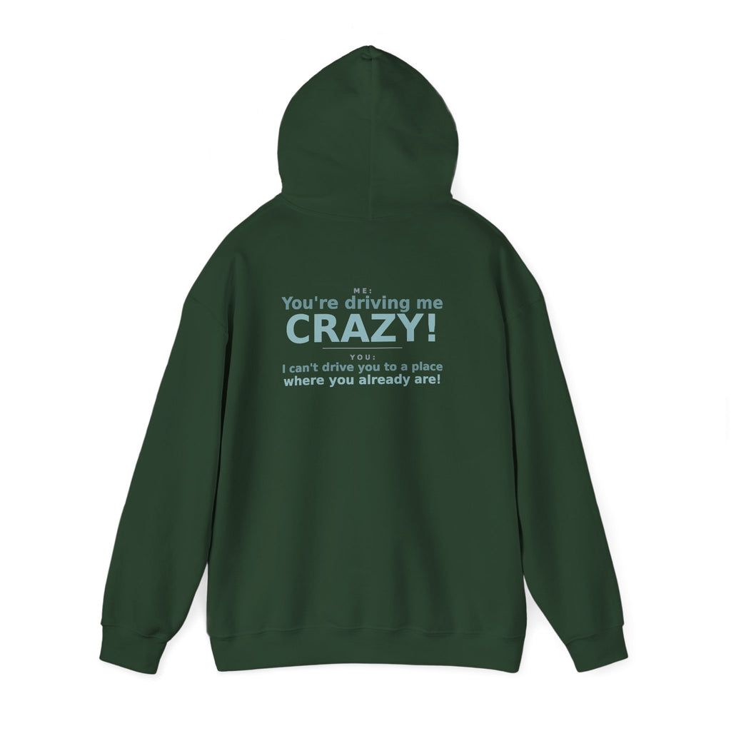 You're Driving Me Crazy Funny Hoodie - Couples Banter Hoodie (Colors A-L)