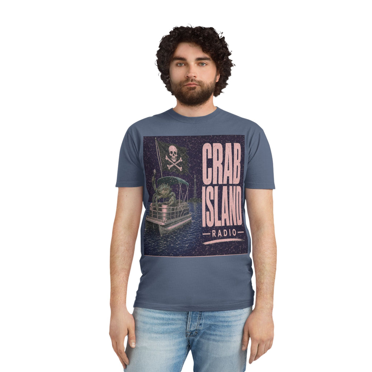 Unisex Faded Shirt – Pirate Crab – Girl Colors (Plum & Rose)