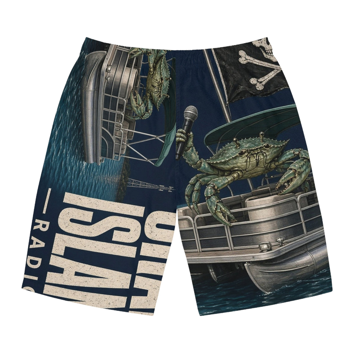 Crab Island Radio Pirate Crab Wrap Board Shorts