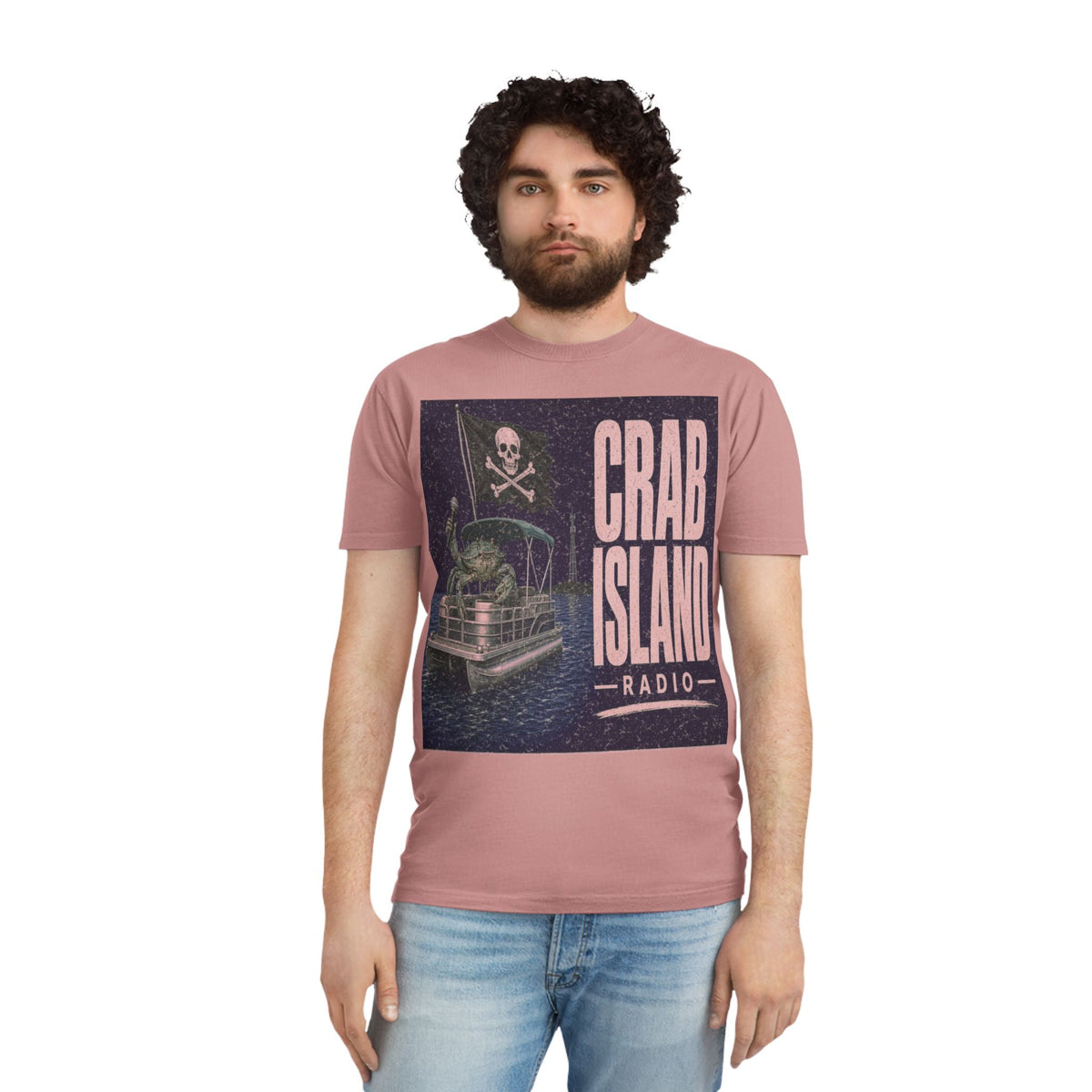 Unisex Faded Shirt – Pirate Crab – Girl Colors (Plum & Rose)