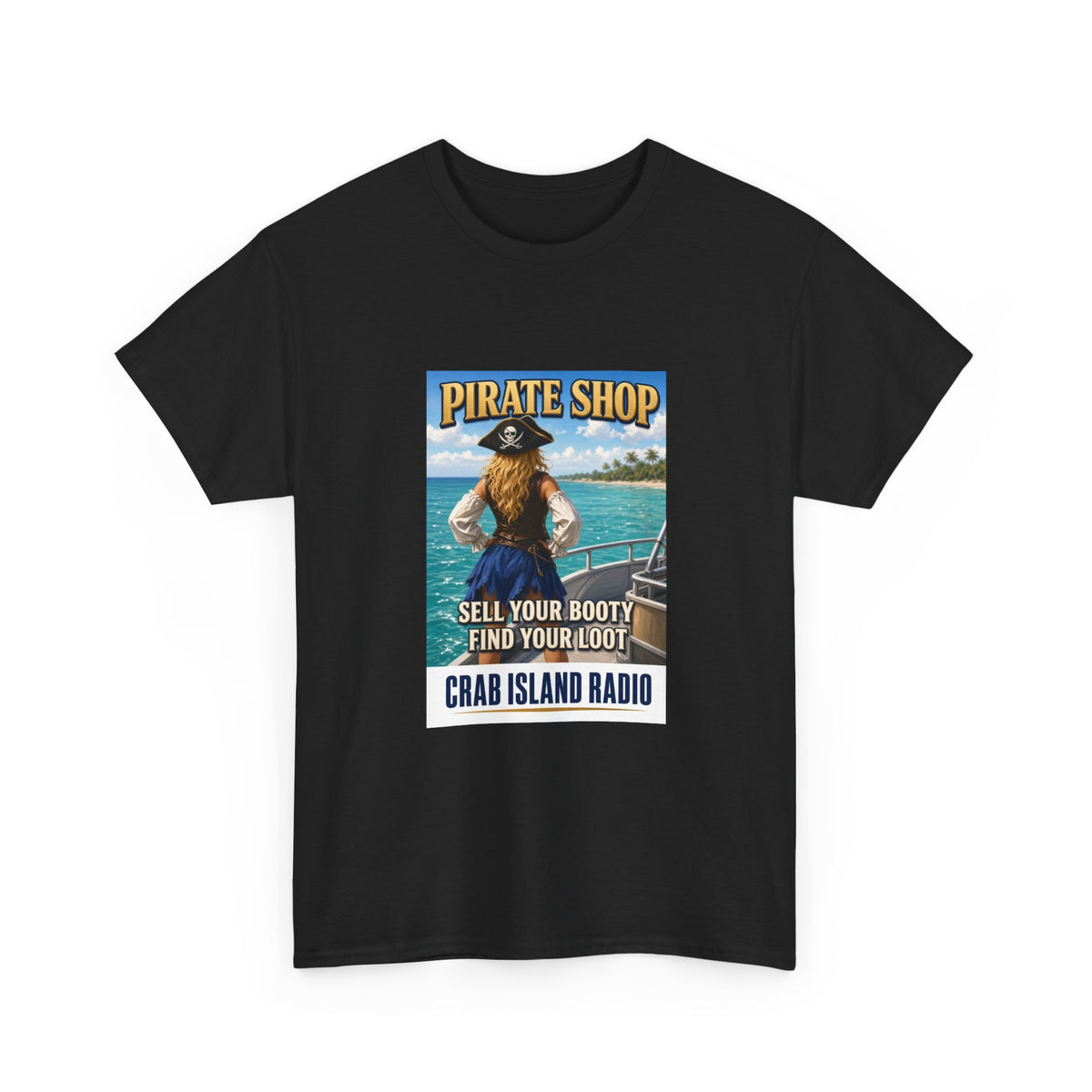 Crab Island Radio Pirate Shop Boat Tee