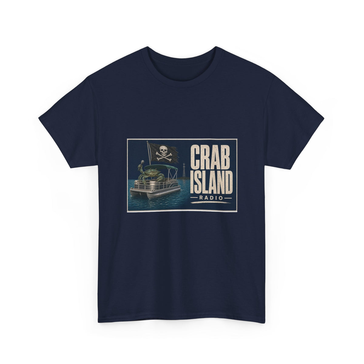 Crab Island Radio Pirate Crab T-Shirt – Destin Florida Pontoon Tee