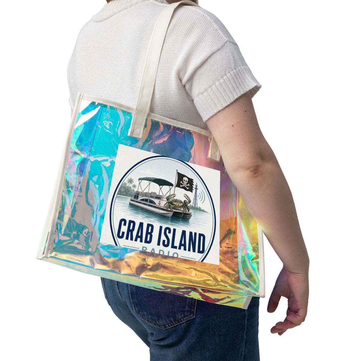 Beach Holographic Tote Bag – Crab Island Radio