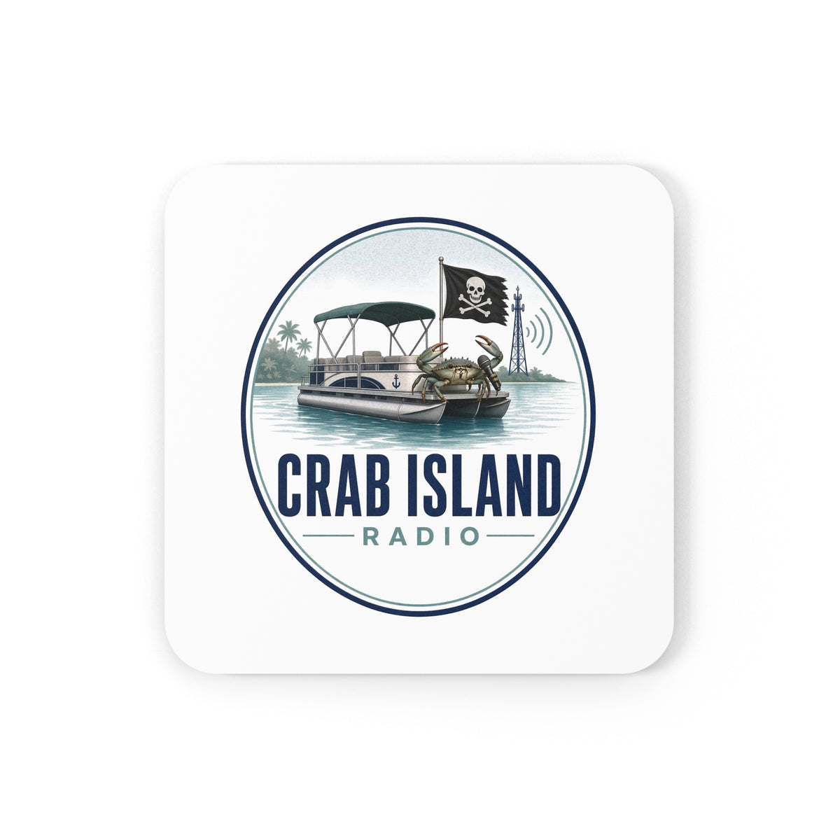 Cork Back Coaster – Crab Island Radio